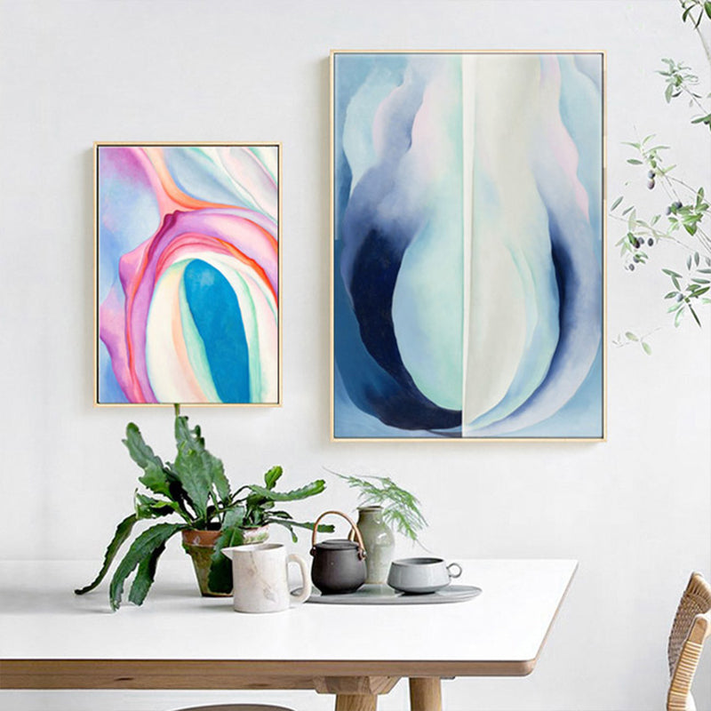 Toile d'art moderne imprimée, peintures de couleur claire, motif ombré, décor mural pour galerie
