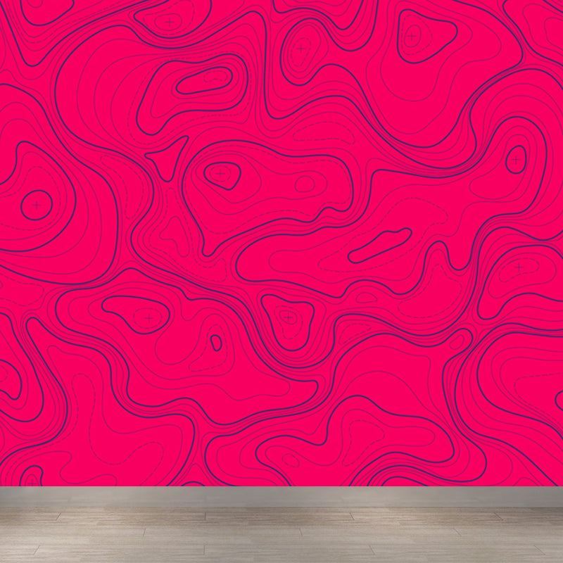 Giant Contemporary Mural Decal in Pastel Color Abstract Wall Art, Custom Printed