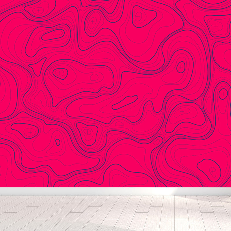 Giant Contemporary Mural Decal in Pastel Color Abstract Wall Art, Custom Printed