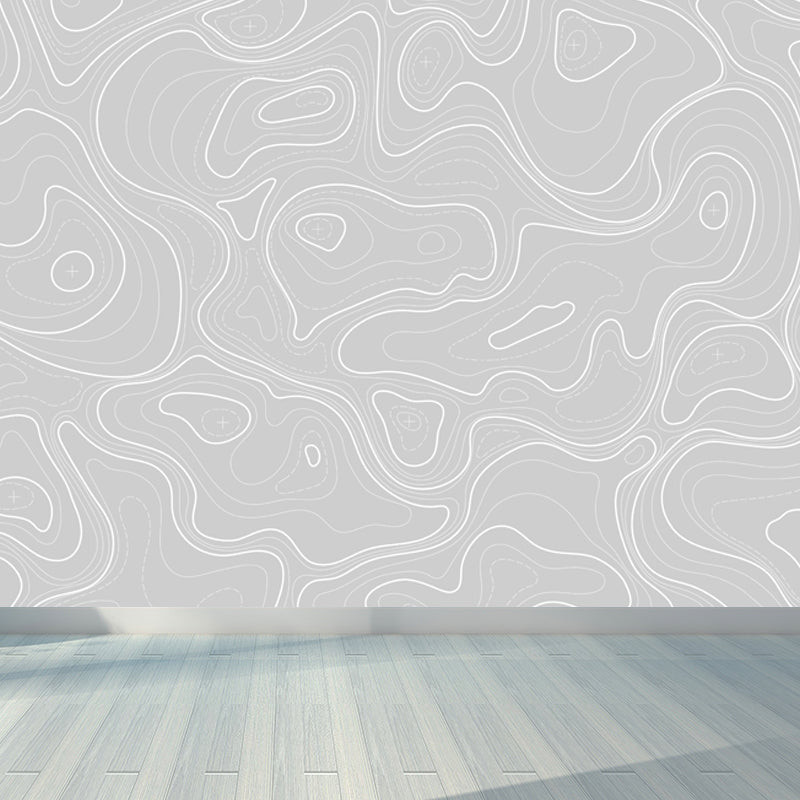 Giant Contemporary Mural Decal in Pastel Color Abstract Wall Art, Custom Printed