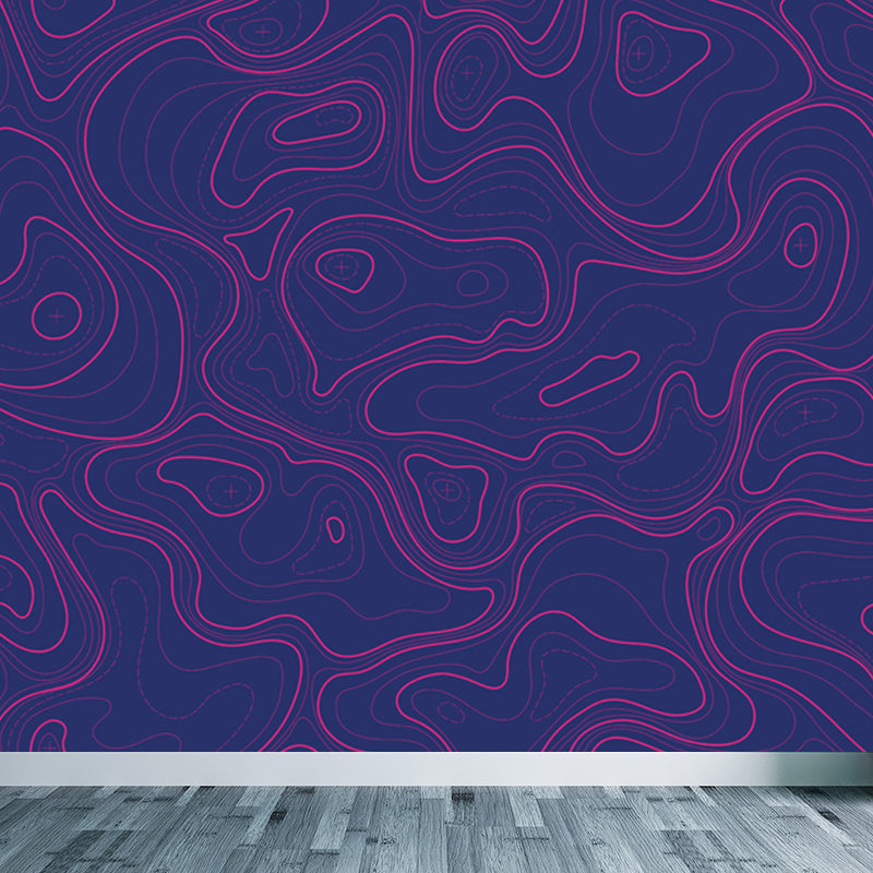 Giant Contemporary Mural Decal in Pastel Color Abstract Wall Art, Custom Printed