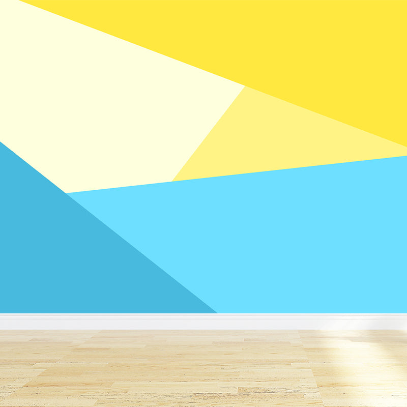 Bright Geometric Shapes Wallpaper Mural Moisture Resistant Modern Bedroom Wall Covering