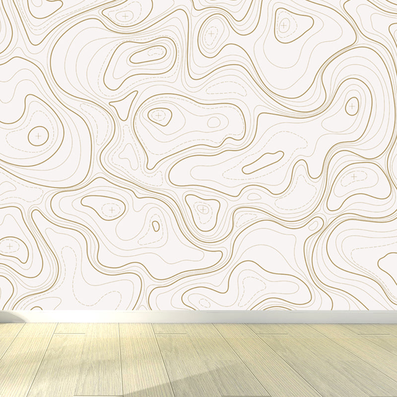 Modern Abstract Mural Non-Woven Cloth Stain-Proof Light Color Wall Art for Bathroom