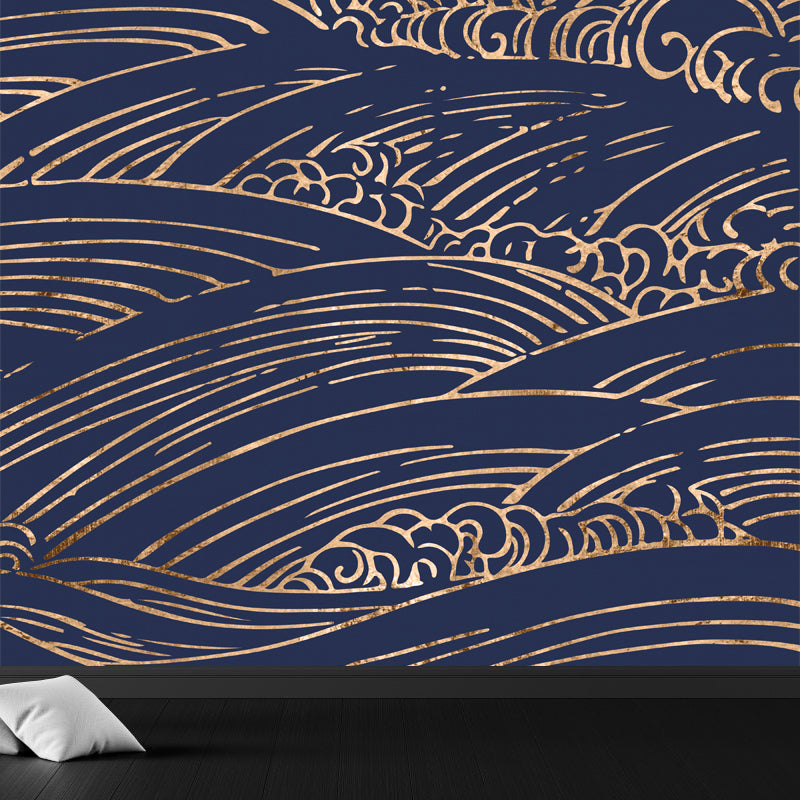 Full Size Illustration Modern Mural with Moire Pattern in Soft Color, Customised