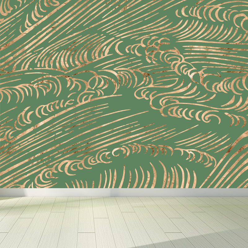 Full Size Illustration Modern Mural with Moire Pattern in Soft Color, Customised