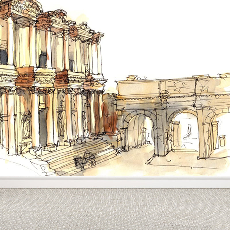 Famous Building Scene Mural Decal Modern Decorative Lobby Wall Art, Made to Measure