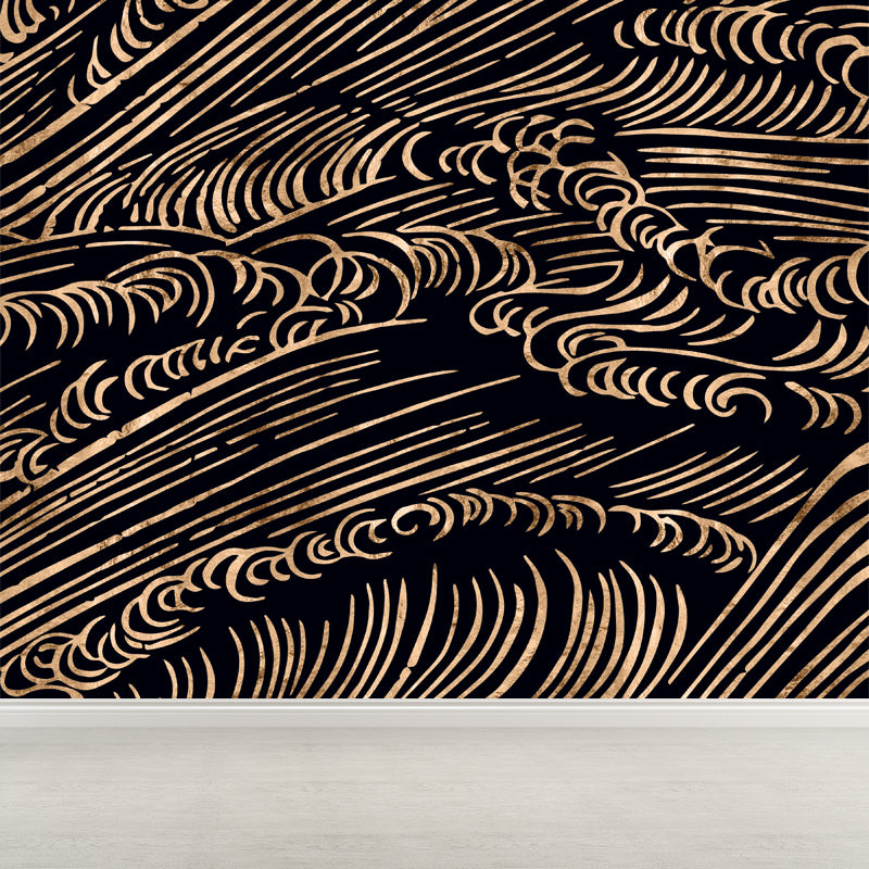 Fashion Moire Pattern Mural Wallpaper Sitting Room Sky View Wall Decor, Custom Printed