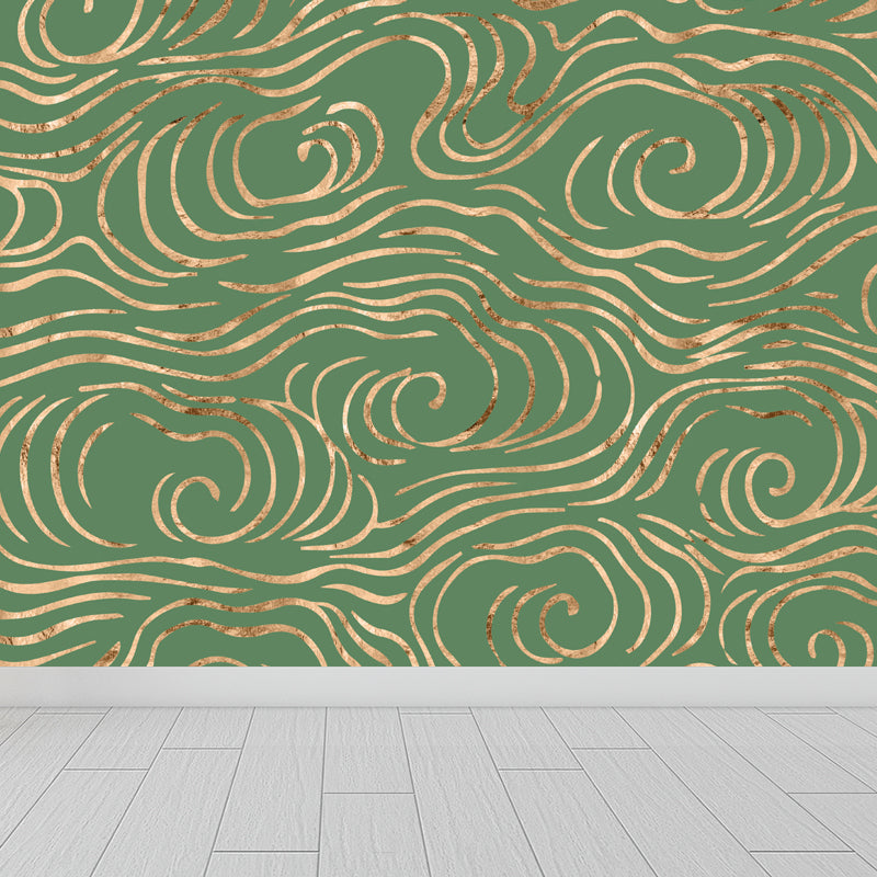 Fashion Moire Pattern Mural Wallpaper Sitting Room Sky View Wall Decor, Custom Printed