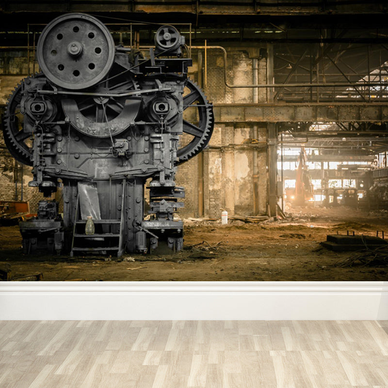 Photography Style Metal Gear Mural Decal Giant Wall Covering for Dining Room, Customised