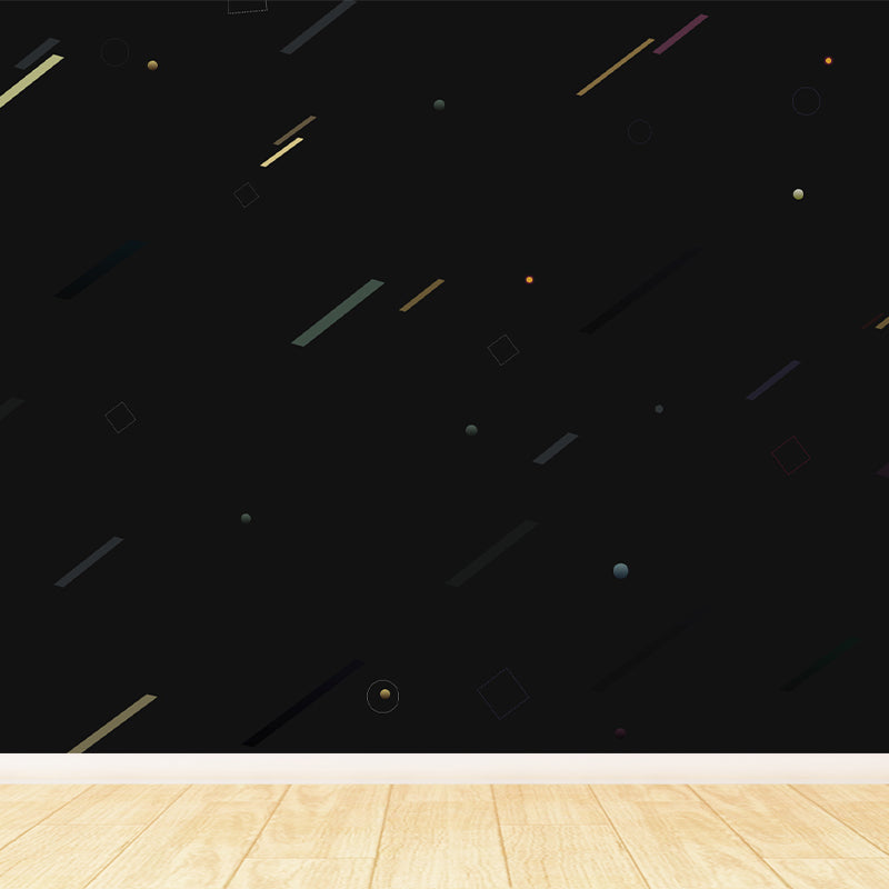 Whole Geometric Wall Covering Mural Dark Color Non-Woven Wall Art for Decor, Custom Sizes