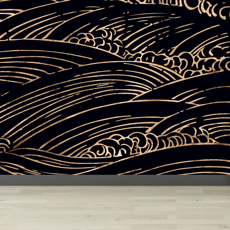 Soft Color Moire Pattern Mural Wallpaper Stain-Proofing Modern Bathroom Wall Covering