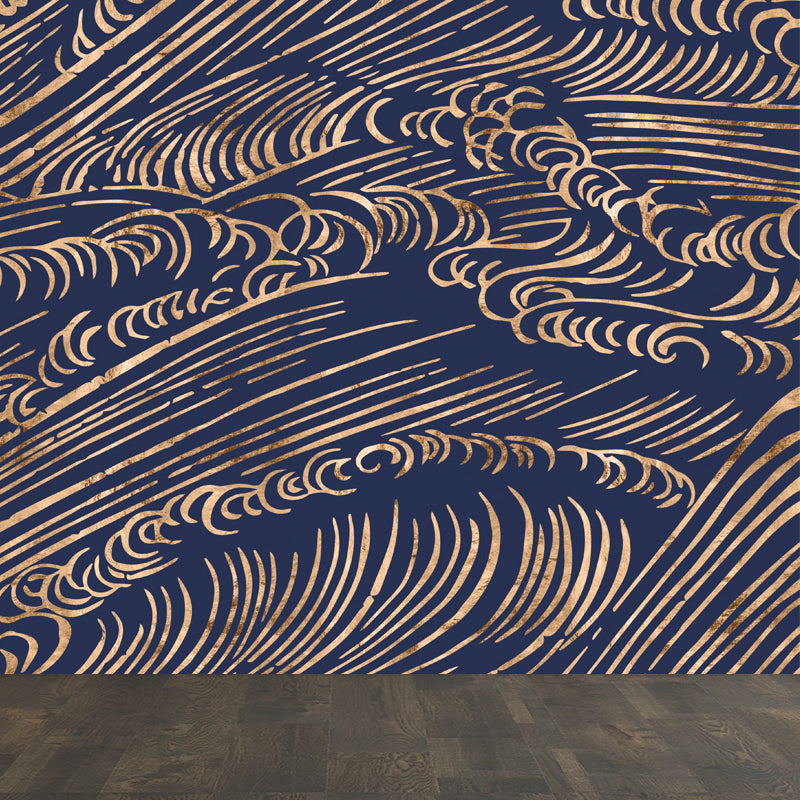 Soft Color Moire Pattern Mural Wallpaper Stain-Proofing Modern Bathroom Wall Covering