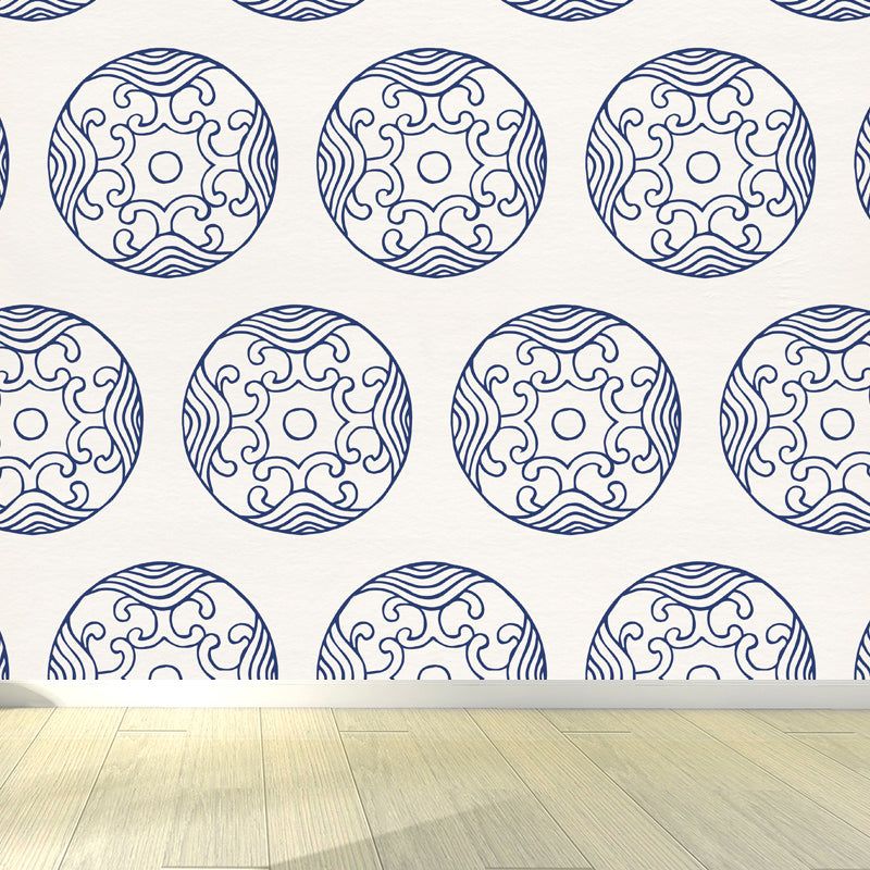 Soft Color Moire Pattern Mural Wallpaper Stain-Proofing Modern Bathroom Wall Covering