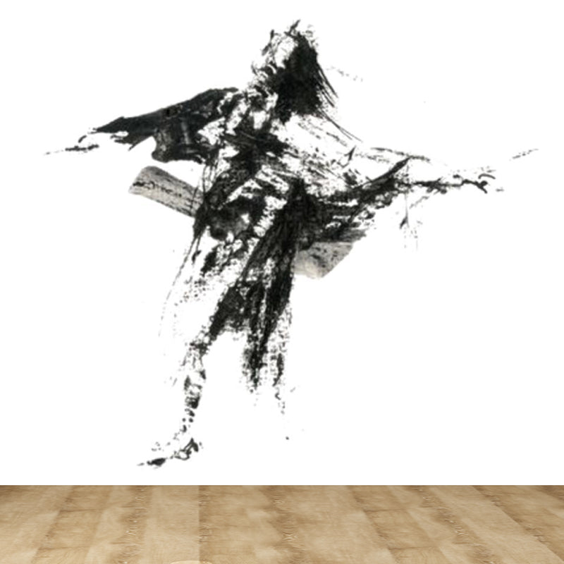 Non-Woven Ornamental Wall Mural Modern Swordsman Pattern Wall Covering for Rest Room