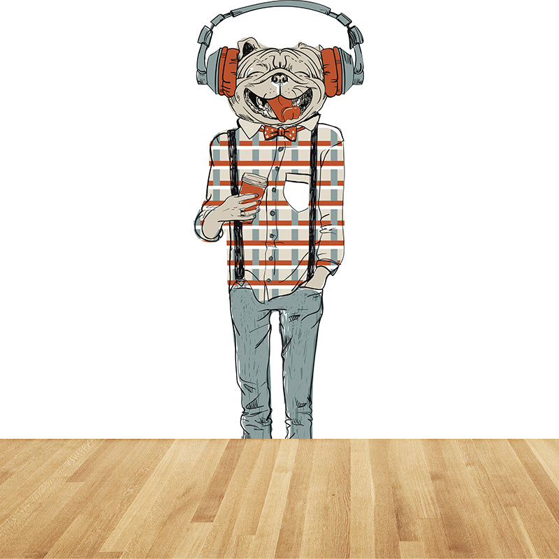 Big Animal Wall Paper Mural Nordic Cool Fashion Wall Decor in Pastel Color for Teens Room