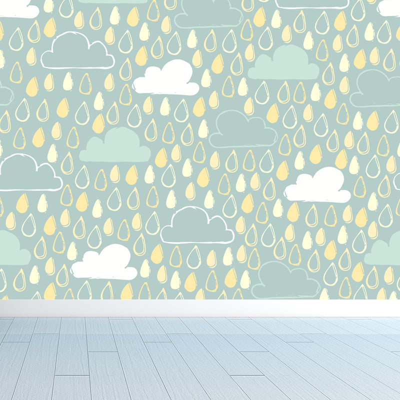Pastel Weather Print Wall Mural Stain Resistant Modern Living Room Wall Covering