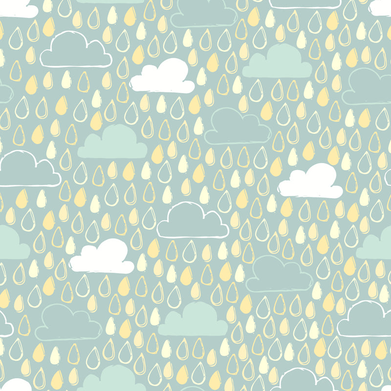 Pastel Weather Print Wall Mural Stain Resistant Modern Living Room Wall Covering