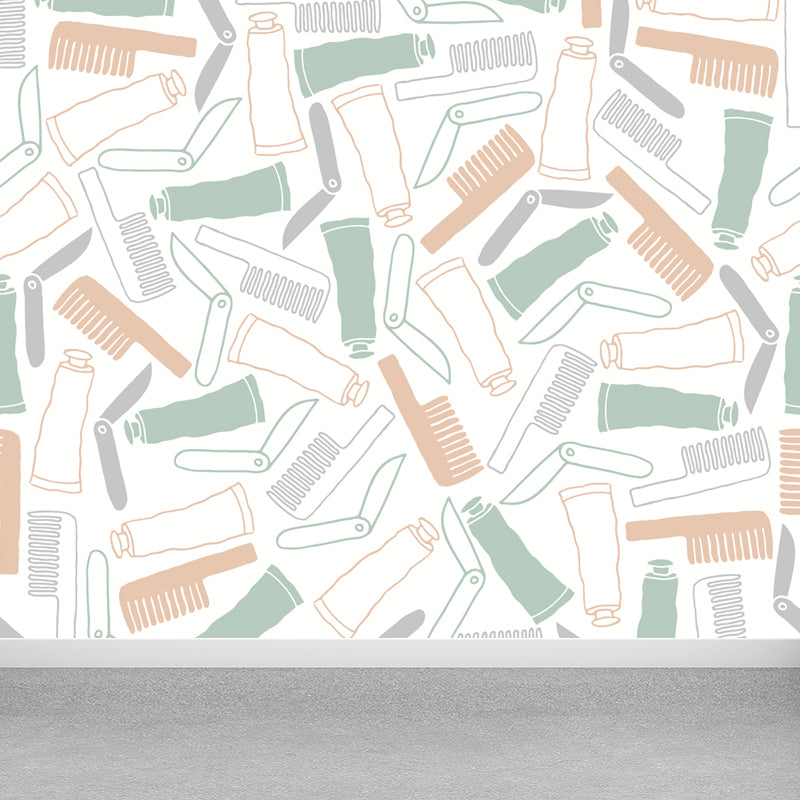 Waterproof Sundries Wallpaper Mural Modern Style Non-Woven Wall Covering, Custom Size