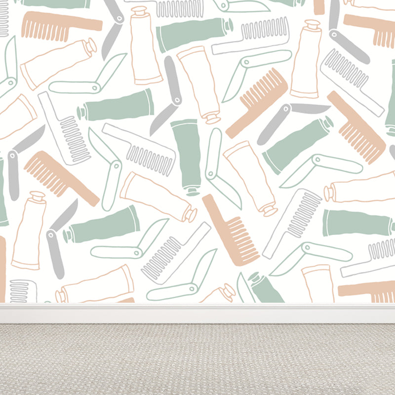 Waterproof Sundries Wallpaper Mural Modern Style Non-Woven Wall Covering, Custom Size