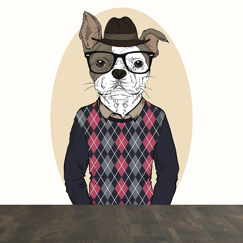 Illustration Animal Portrait Mural Wallpaper Large Wall Art for Boys Bedroom, Custom Print