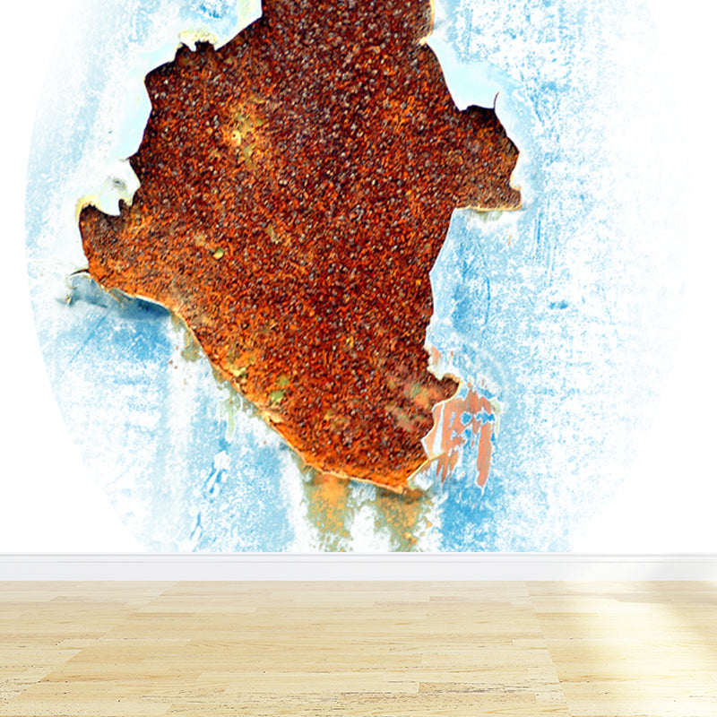 Large Iron Wallpaper Mural Industrial Style Nostalgic Metal Wall Decor in Dark Color