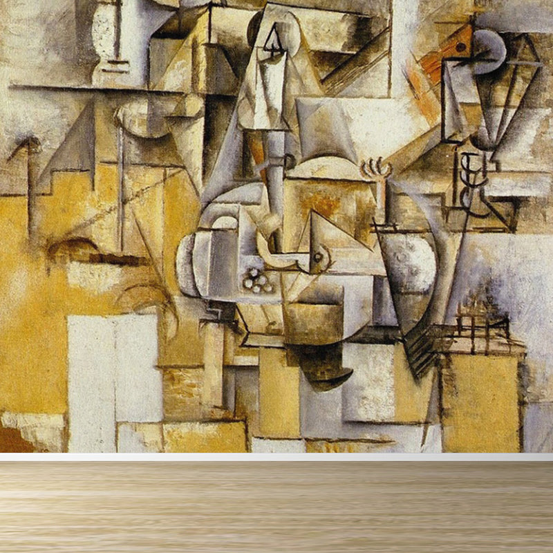 Large Iron Wallpaper Mural Industrial Style Nostalgic Metal Wall Decor in Dark Color