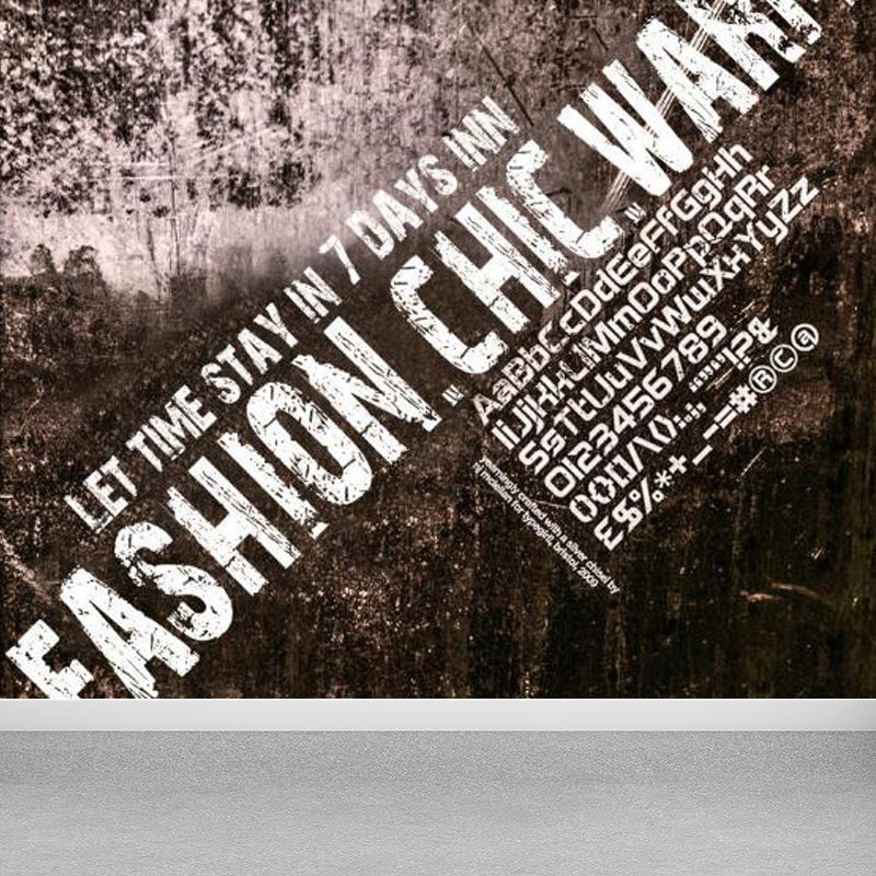 Large Iron Wallpaper Mural Industrial Style Nostalgic Metal Wall Decor in Dark Color