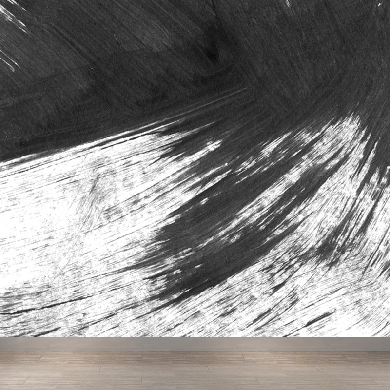 Non-Woven Decorative Wall Mural Modern Brush Stroke Pattern Wall Covering for Living Room