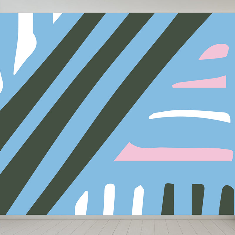 Abstract Pattern Wall Mural Contemporary Non-Woven Textured Wall Covering in Soft Color