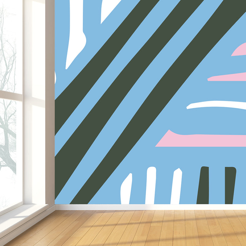 Abstract Pattern Wall Mural Contemporary Non-Woven Textured Wall Covering in Soft Color