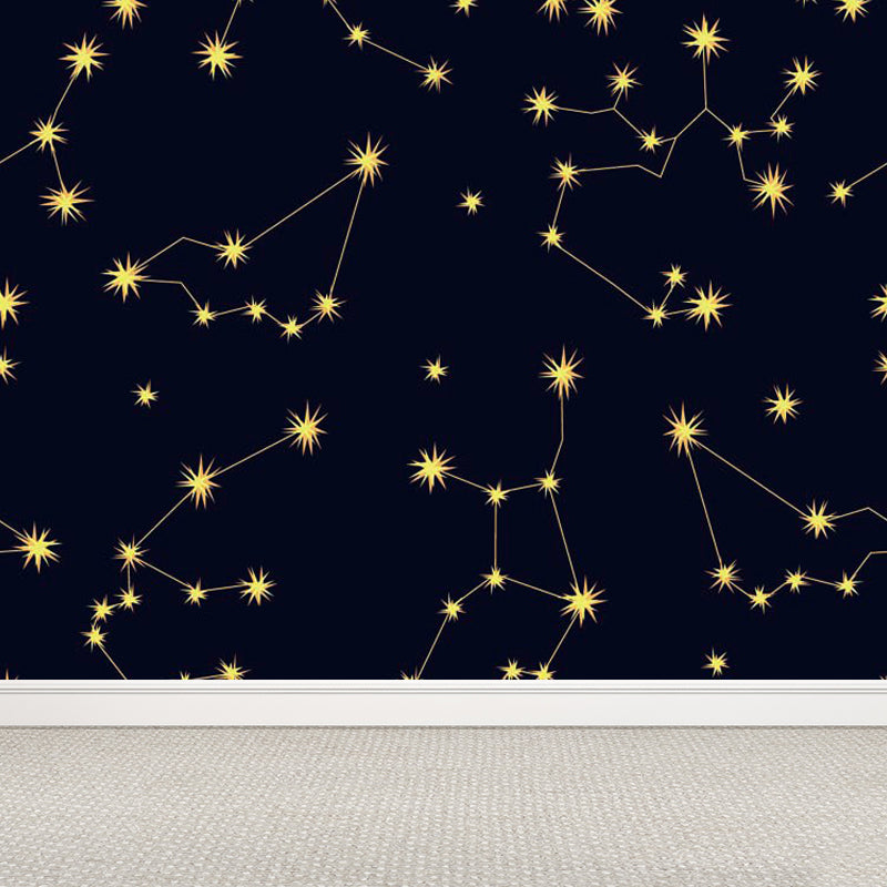 Pastel Color Modern Mural Wallpaper Universe Scenery Wall Covering for Guest Room