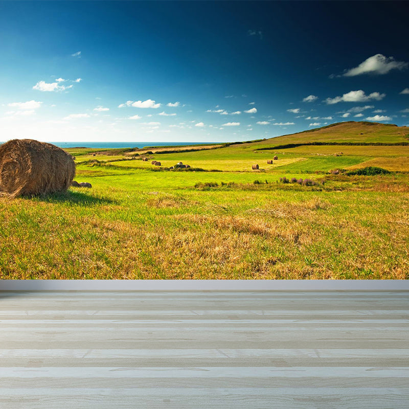 Huge Stalk Stubble Mural Decal Living Room Nature Scenery Wall Covering in Light Color, Waterproof