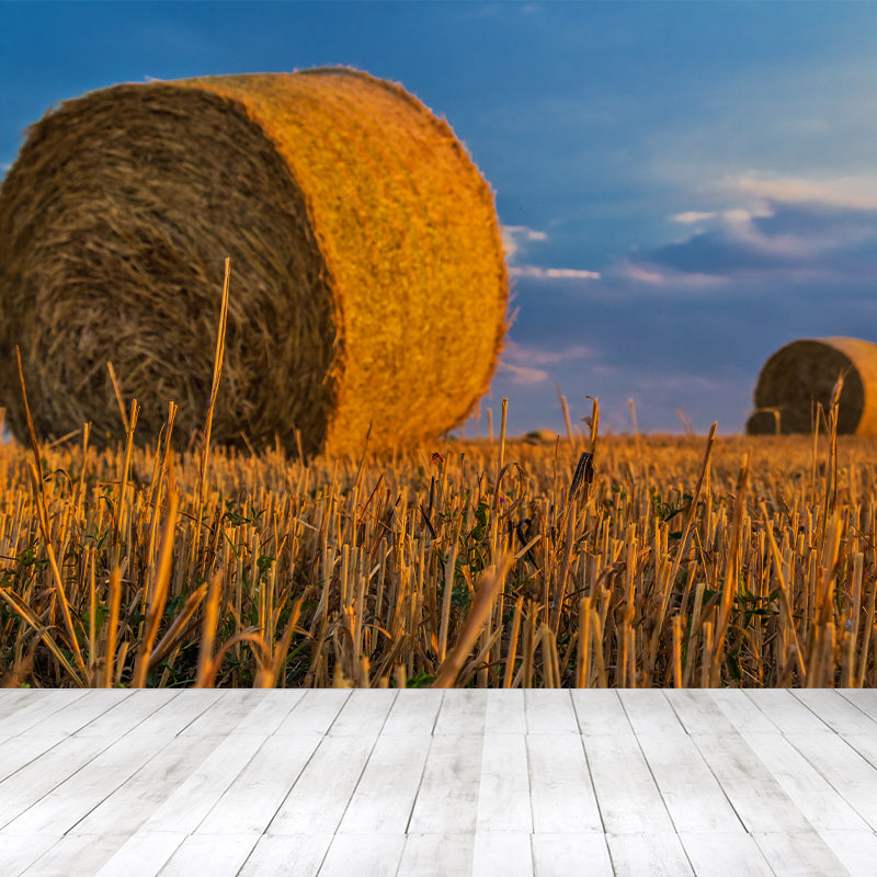 Huge Stalk Stubble Mural Decal Living Room Nature Scenery Wall Covering in Light Color, Waterproof