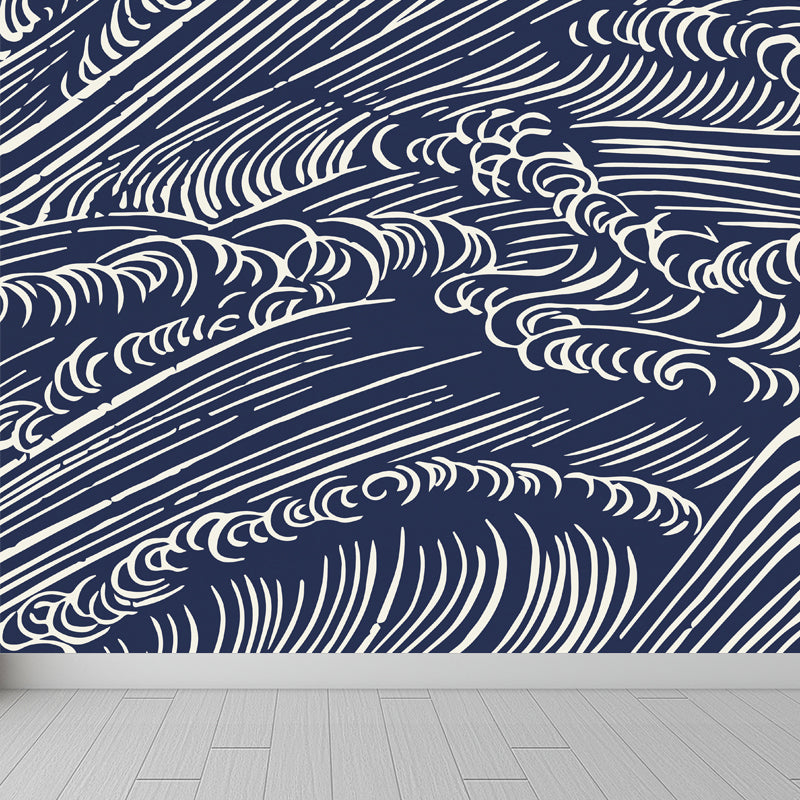 Cloud Pattern Mural Wallpaper for Dining Room, Pastel Color, Custom Size Available