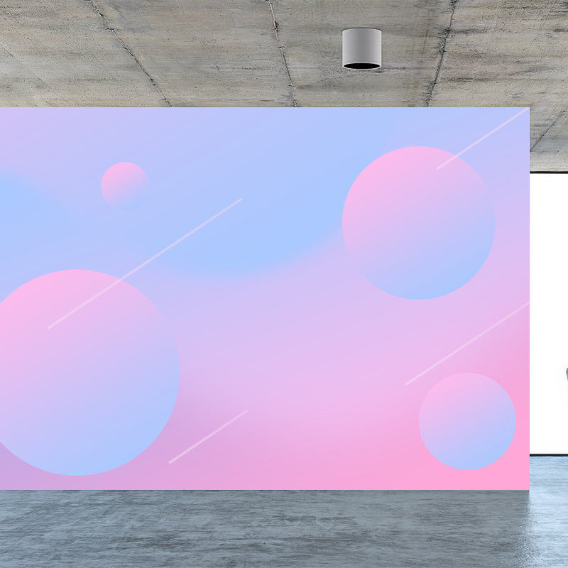 Geometrical Mural Wallpaper Soft Color Modern Style Wall Decor for Teenage Bedroom