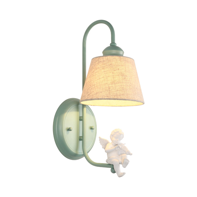 1 leichter Engelsleuchten mit sich verjüngter Schatten nordischer Metallwandlampe im Grün für Wohnzimmer