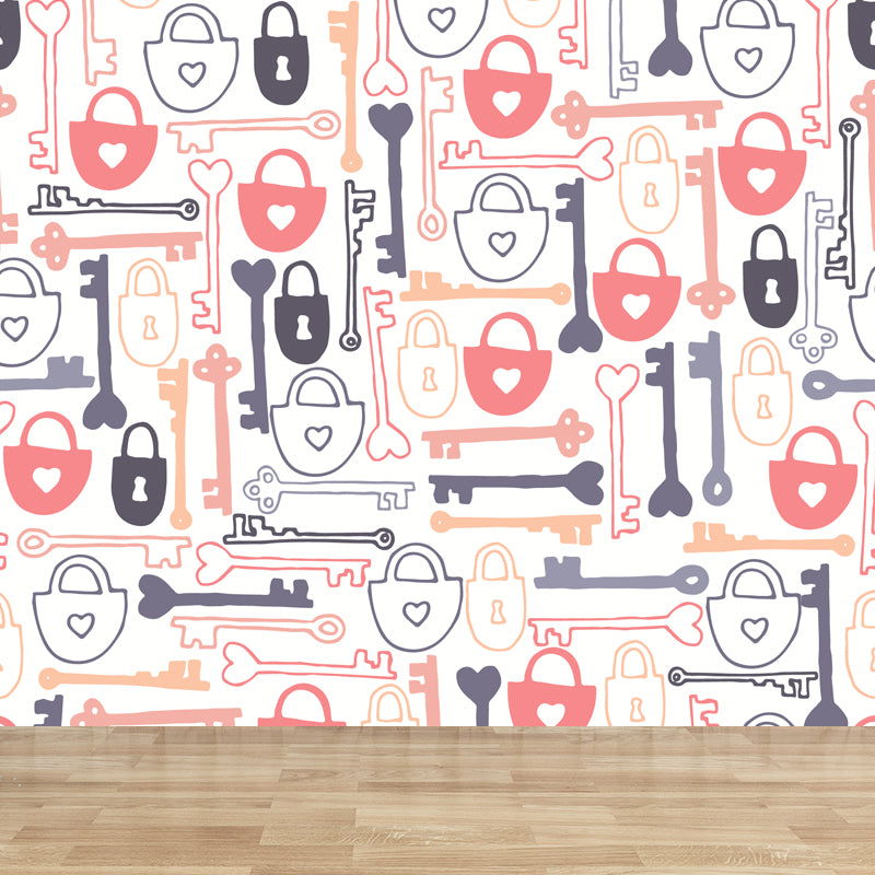 Kids Camping Patterned Mural Decal Soft Color Waterproofing Wall Art for Bedroom