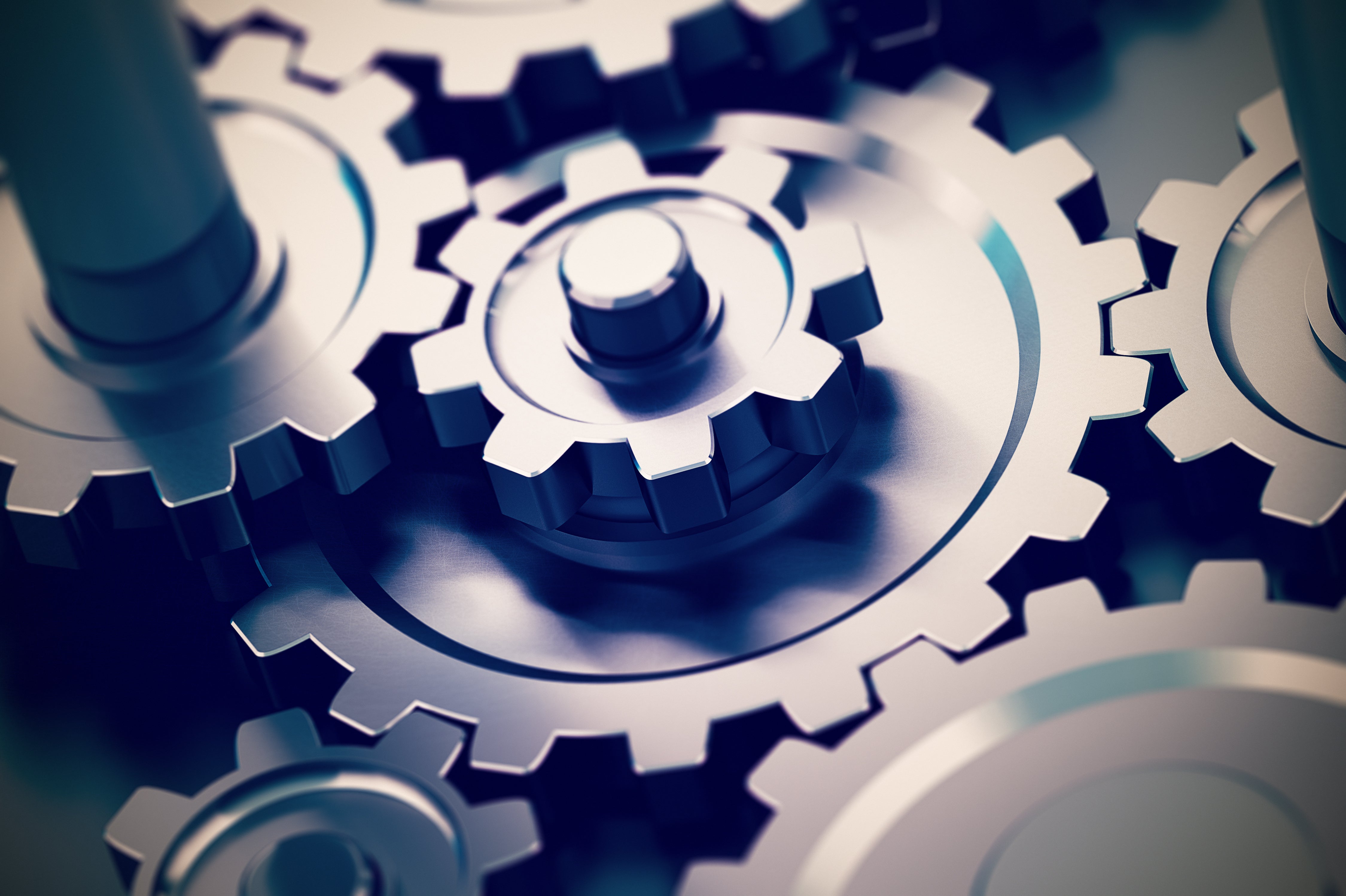 Metal Gear Mural Wallpaper Dark Color Contemporary Wall Covering for Boys Bedroom