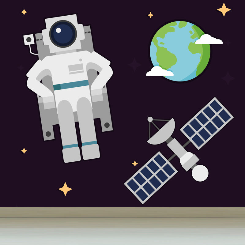 Light Color Outer Space Mural Decal Stain Resistant Children's Art Bedroom Wall Decor