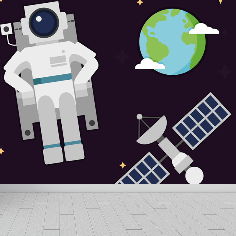 Light Color Outer Space Mural Decal Stain Resistant Children's Art Bedroom Wall Decor