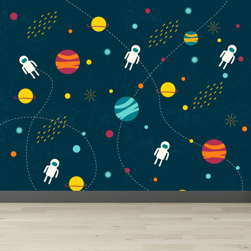 Light Color Outer Space Mural Decal Stain Resistant Children's Art Bedroom Wall Decor