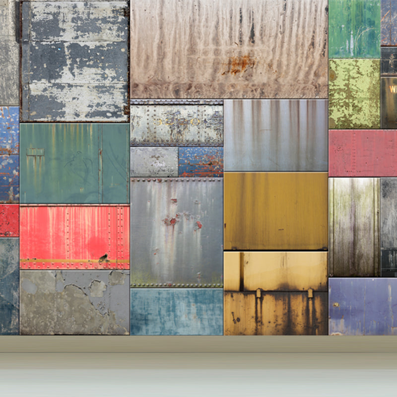 Metal Factory Equipment Mural Wallpaper Cyberpunk Non-Woven Wall Covering for Home