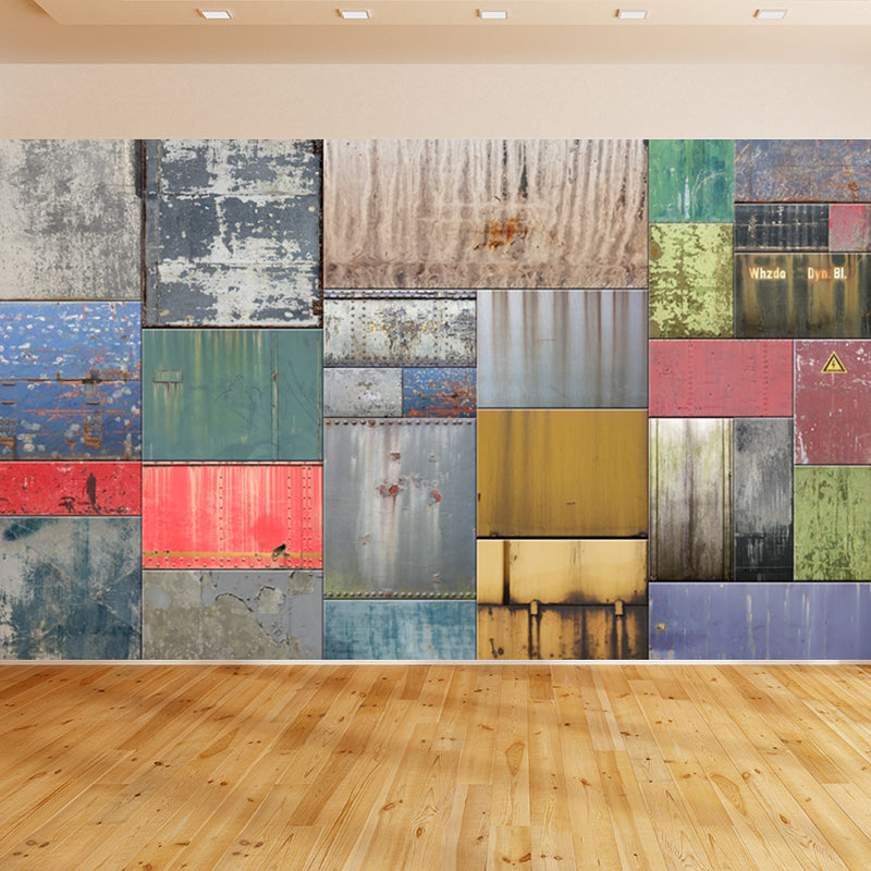 Metal Factory Equipment Mural Wallpaper Cyberpunk Non-Woven Wall Covering for Home