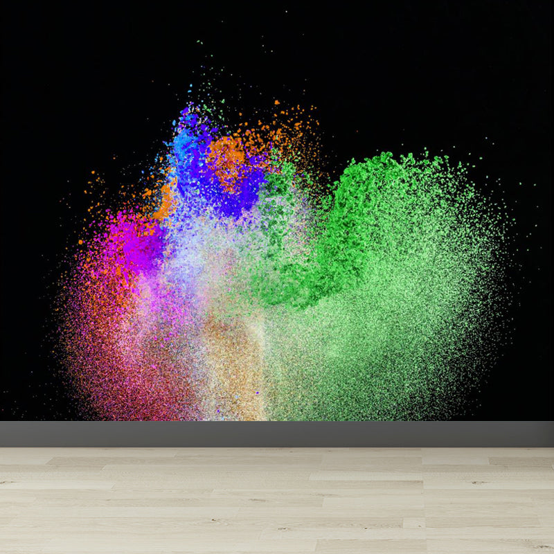 Multicolored Powder Wallpaper Mural Abstract Modern Waterproof Wall Covering for Home