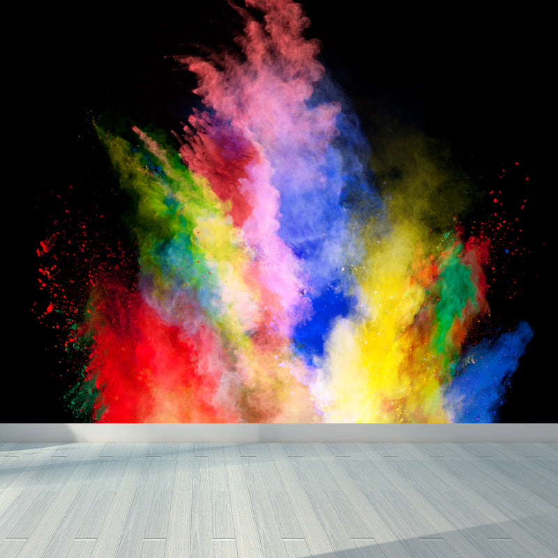 Multicolored Powder Wallpaper Mural Abstract Modern Waterproof Wall Covering for Home