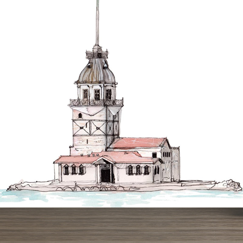 Extra Large Landmark Spot Mural Light Color Non-Woven Wall Art for Interior Decor