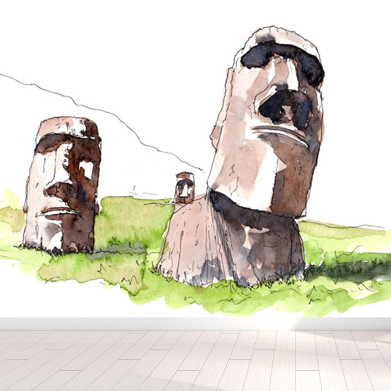 Extra Large Landmark Spot Mural Light Color Non-Woven Wall Art for Interior Decor