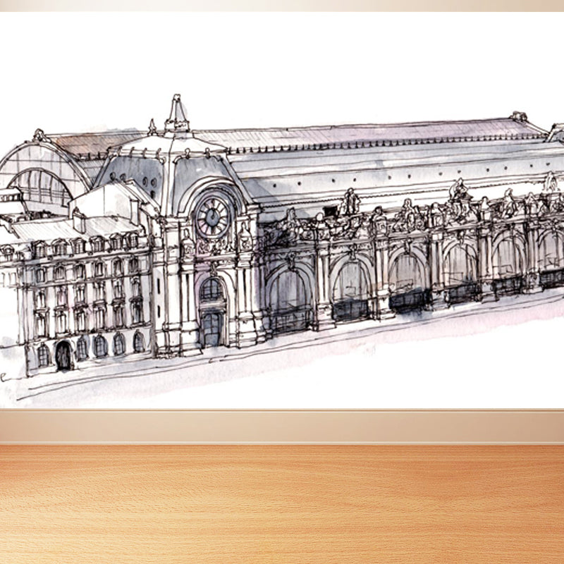 Extra Large Landmark Spot Mural Light Color Non-Woven Wall Art for Interior Decor