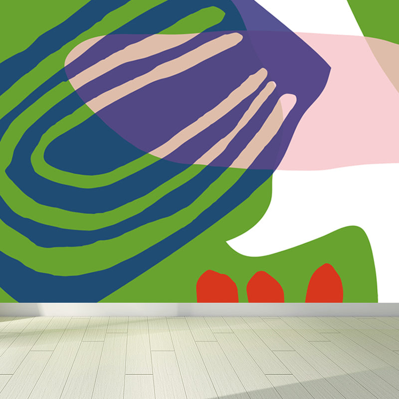Bright Abstract Mural Wallpaper Contemporary Style Non-Woven Material Wall Covering
