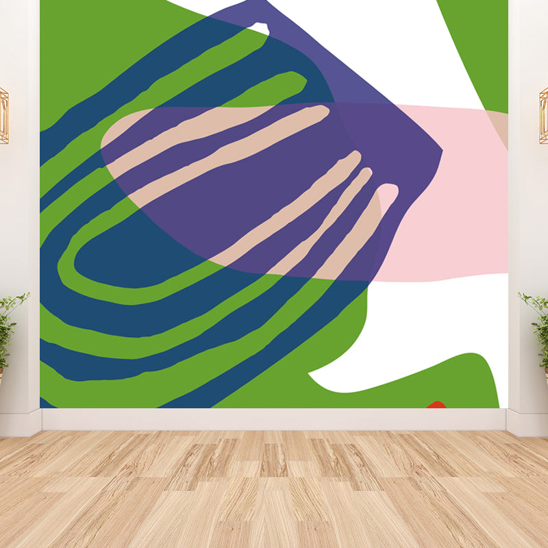 Bright Abstract Mural Wallpaper Contemporary Style Non-Woven Material Wall Covering